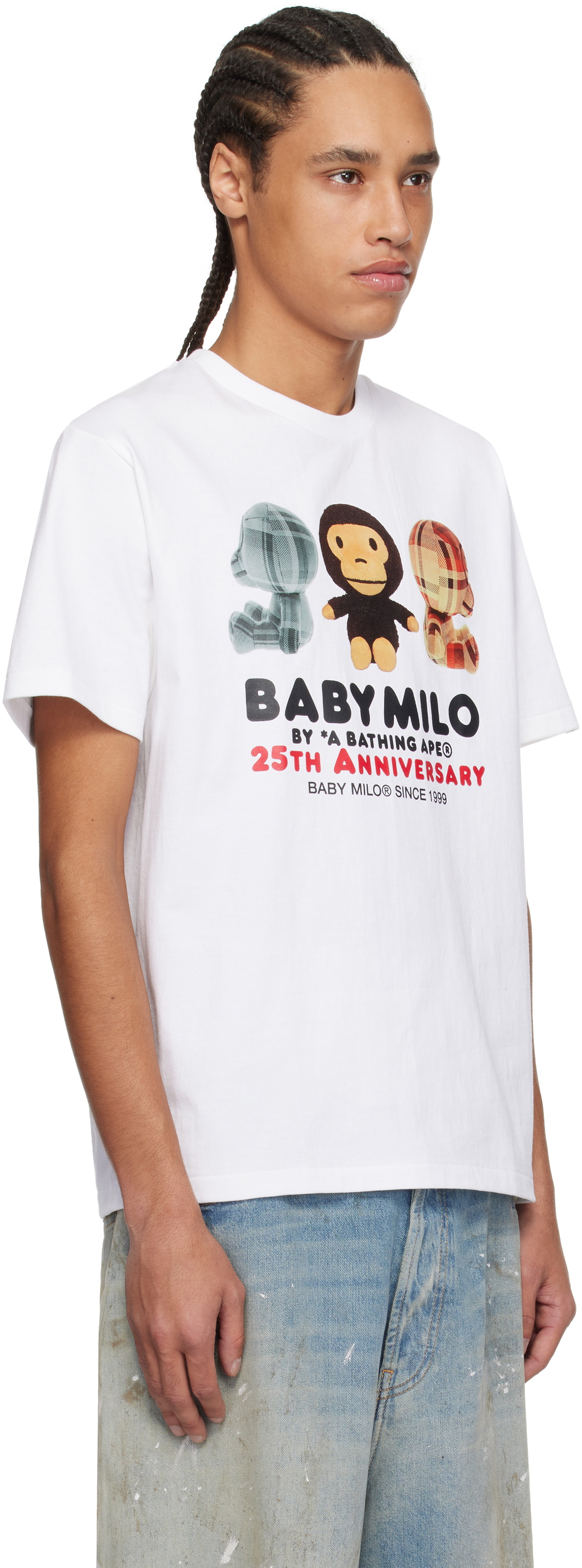 BAPE White Baby Milo '25th Anniversary' Plush Doll T-shirt A