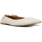 A.P.C. White Smooth Leather Ballerina Flats