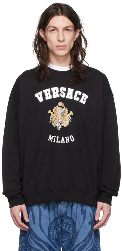 Photo: Versace Black Cotton Sweatshirt