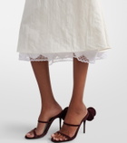 Magda Butrym Lace-trimmed silk-blend midi skirt
