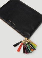 Logo Zipper Pull Wallet in Black