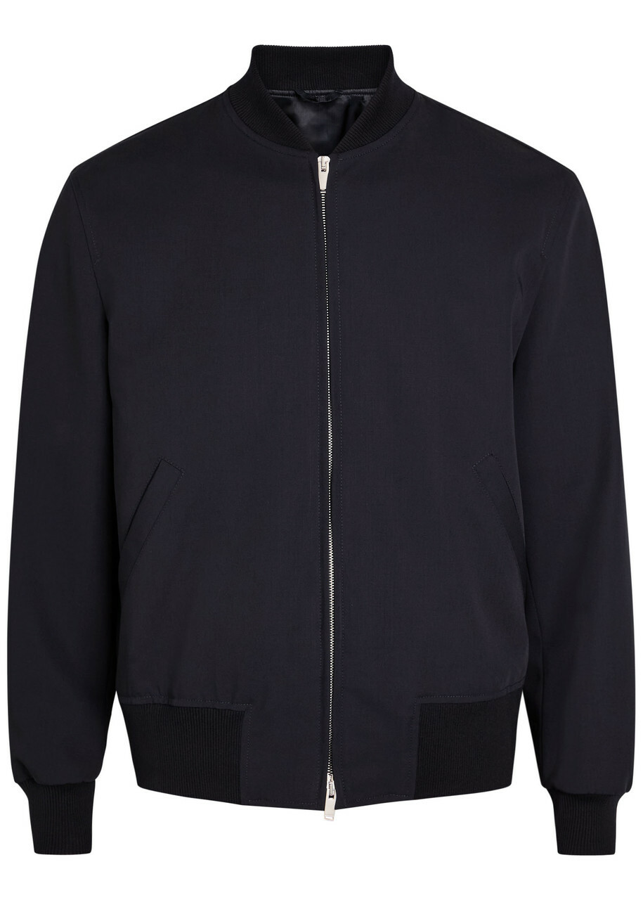 Lardini Wool Bomber Jacket Navy