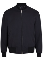 Lardini Wool Bomber Jacket Navy