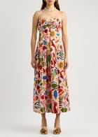 Farm Rio Bright Farm Printed Linen-blend Maxi Dress Multicoloured