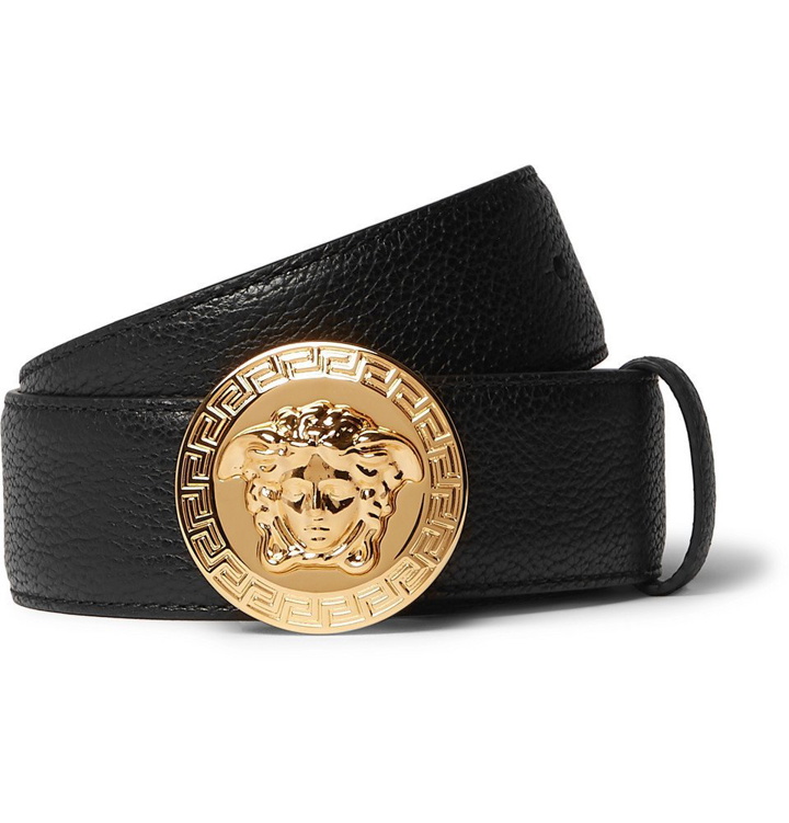 Photo: Versace - 3.5cm Black Full-Grain Leather Belt - Men - Black
