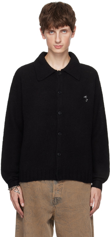 Photo: Acne Studios Black Spread Collar Cardigan