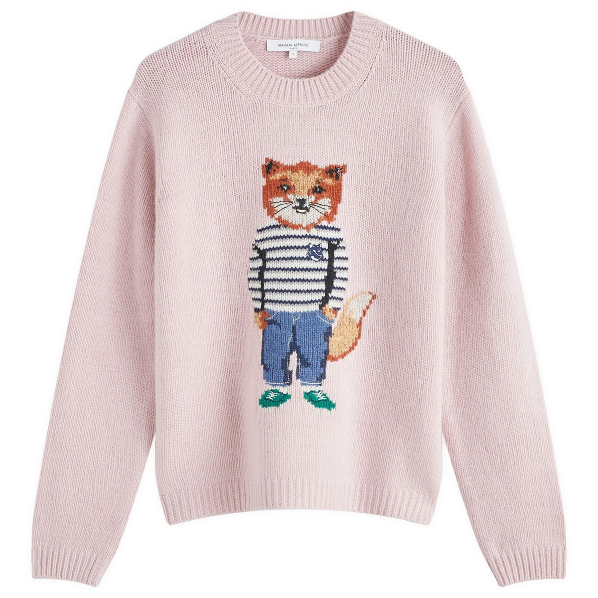 Maison Kitsuné Women's Dressed Fox Jumper in Light Pink