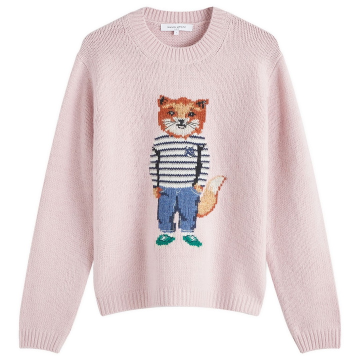 Photo: Maison Kitsuné Women's Dressed Fox Jumper in Light Pink