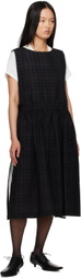 tao Black Check Midi Dress
