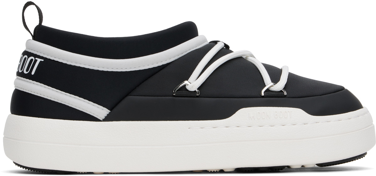 Moon Boot Black & White Park Icon Loafers