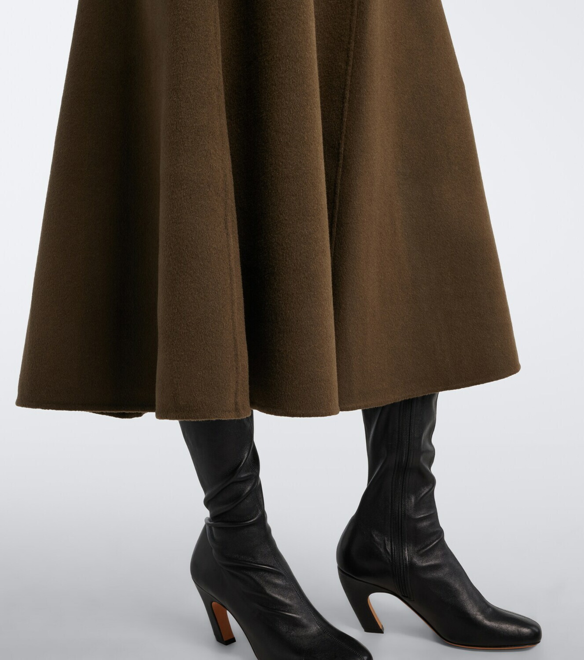 Lisa Yang Doublé wool and cashmere midi skirt