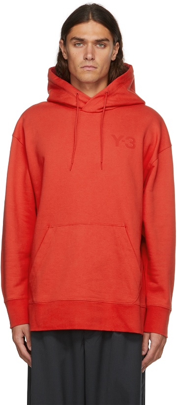 Photo: Y-3 Red Chest Logo Hoodie