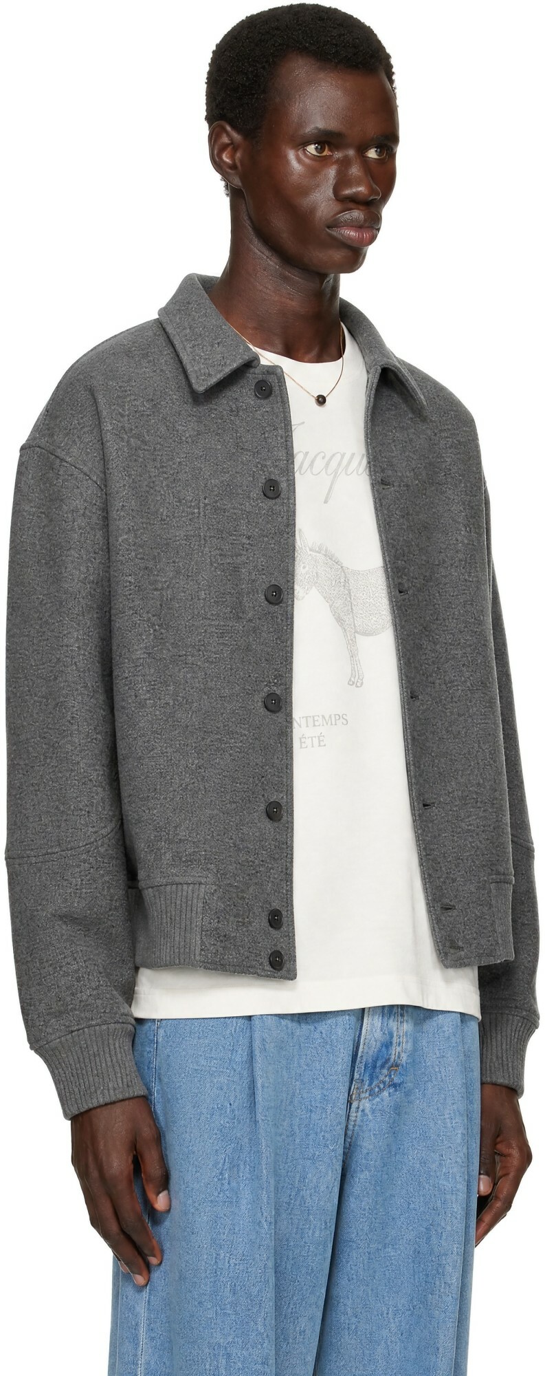 JACQUEMUS Gray 'The Feltro Bomber' Jacket