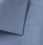 BRIONI - William Slim-Fit Melangé Cotton-Chambray Shirt - Blue