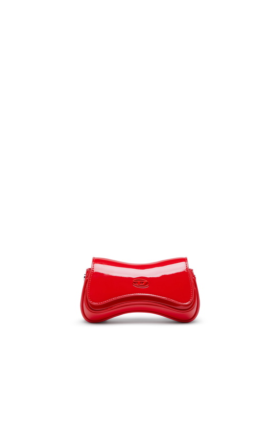 Photo: Diesel Play-Small crossbody bag in glossy PU - Crossbody Bags Womens in Red