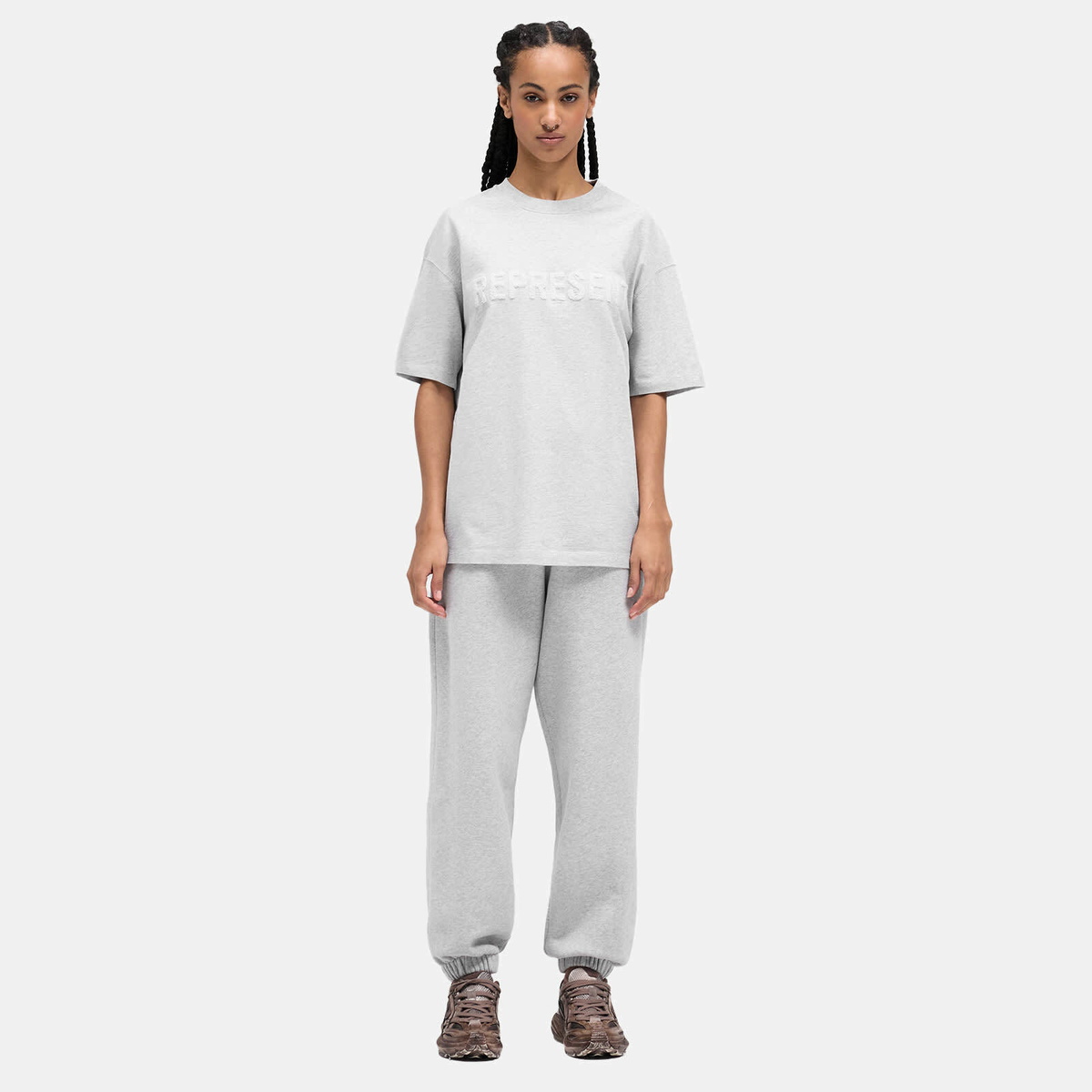 Represent Women's Boyfriend T-Shirt in Grey Marl