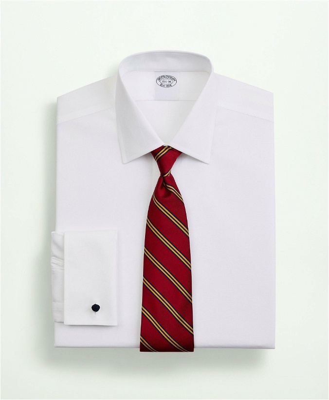 Photo: Brooks Brothers Men's Stretch Supima Cotton Non-Iron Pinpoint Oxford Ainsley Collar Dress Shirt | White