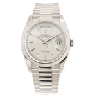 Rolex Day-Date 36 Automatic Silver Dial 18kt White Gold President Watch 128239SSP