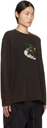 ABRA Brown Graphic Long Sleeve T-Shirt