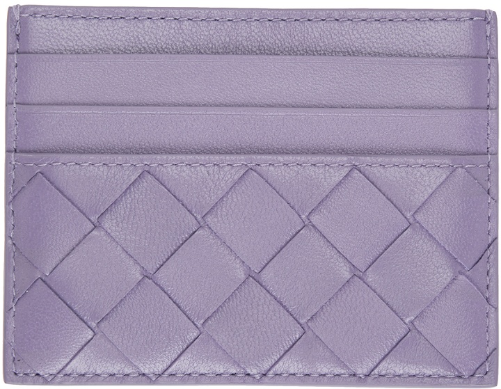 Photo: Bottega Veneta Purple Intrecciato Card Holder