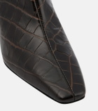 Toteme Croc-effect leather ankle boots