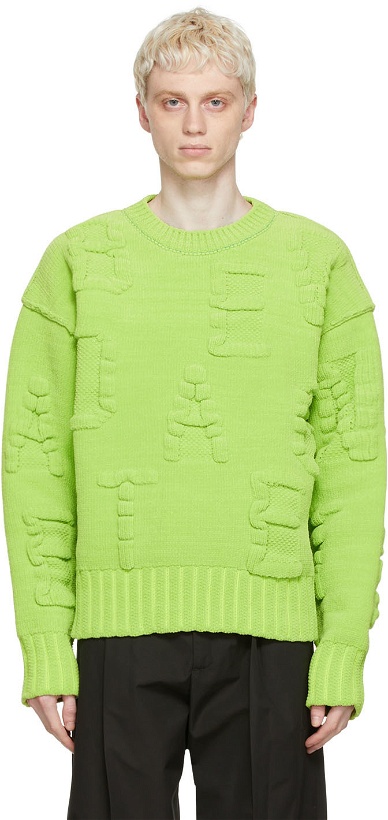Photo: Bottega Veneta Green Alphabet Sweater