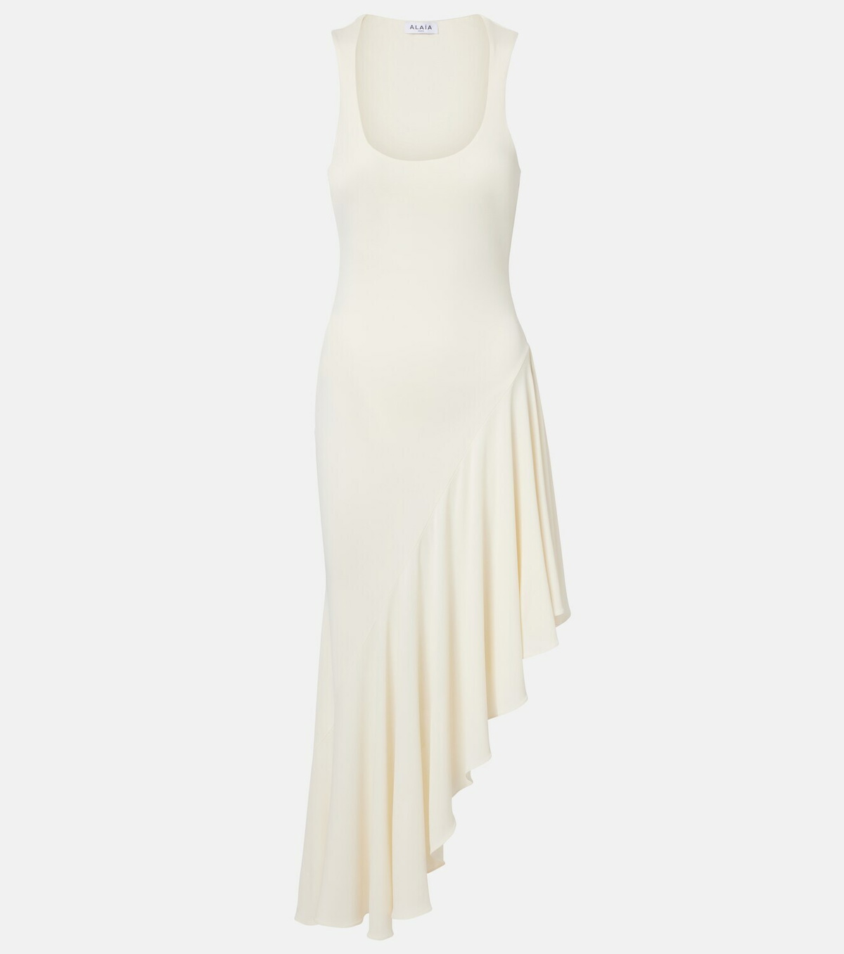 Alaïa Asymmetric jersey midi dress