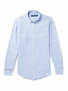 Polo Ralph Lauren - Button-Down Collar Striped Linen Shirt - Blue