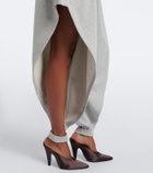 Alaïa Ruffled cotton-blend fleece tapered pants