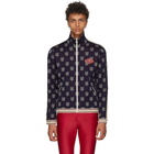 Gucci Navy Checkered Track Jacket