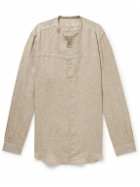 Kiton - Grandad-Collar Linen Shirt - Neutrals