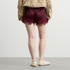 Adidas Women's Firebird Satin Lace Track Short in Maroon