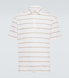 Brunello Cucinelli Striped linen and cotton polo shirt