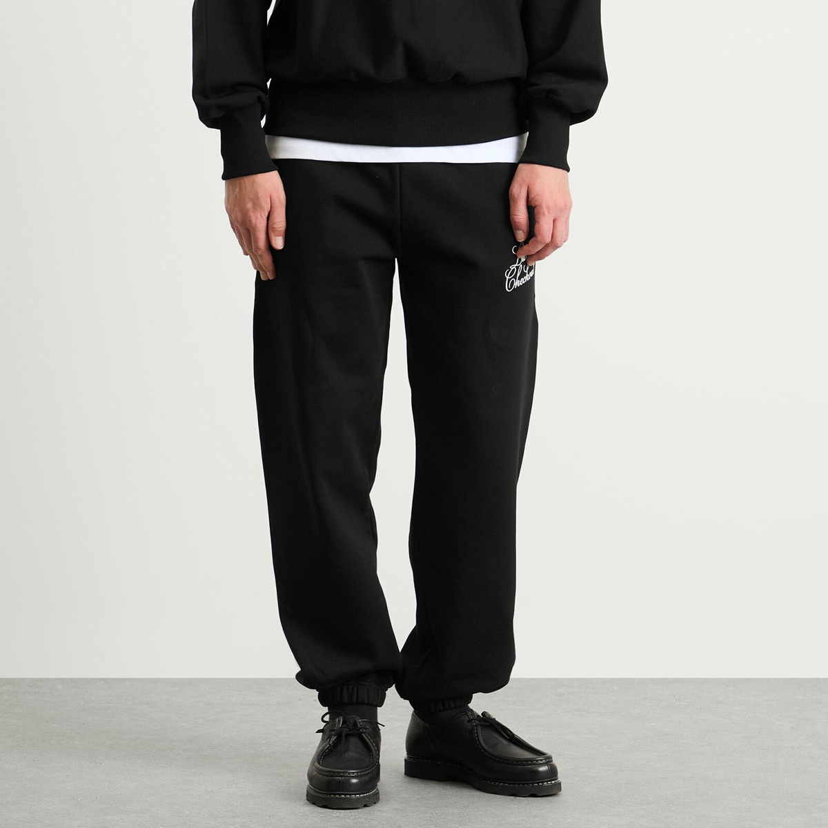 Late Checkout Men's Script Joggers in Black/White