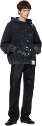 Maison MIHARA YASUHIRO Black Embellished Bleached Hoodie