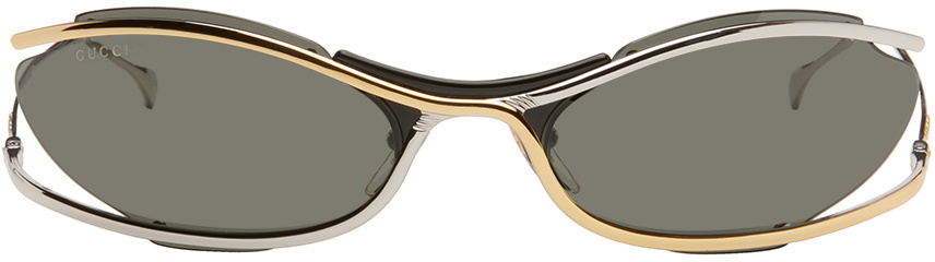 サングラス GUCCI GOLD OVAL SUNGLASSES Oval frame sunglasses in yellow gold-toned | GUCCI® GR