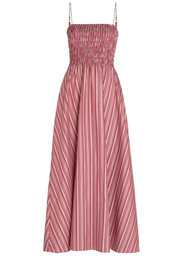 Photo: Faithfull The Brand Anniken Striped Cotton Maxi Dress Red