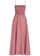 Faithfull The Brand Anniken Striped Cotton Maxi Dress Red