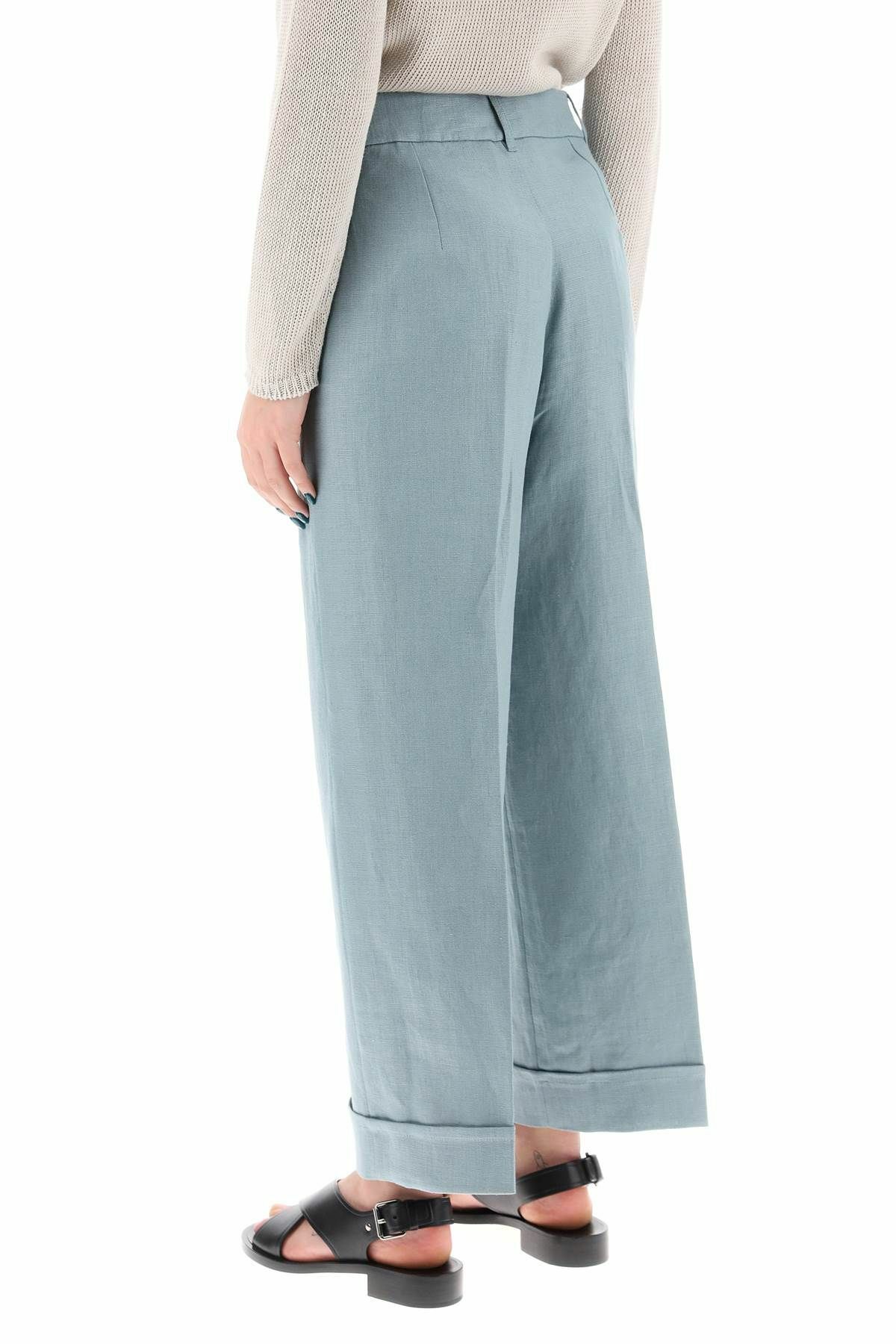 light blue cigarette trousers S MAX MARA linen cigarette pants in salix style Light blue S Max Mara