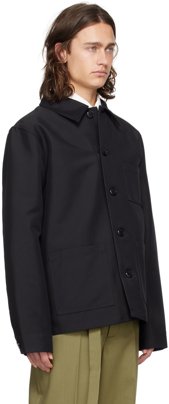 Róhe Navy Spread Collar Jacket