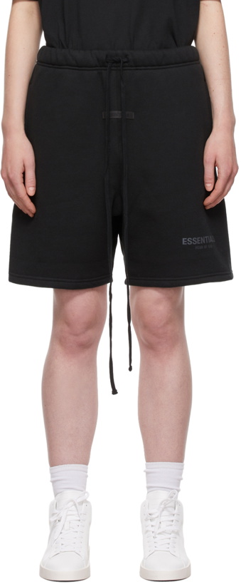 Photo: Fear of God ESSENTIALS Black Fleece Sweat Shorts