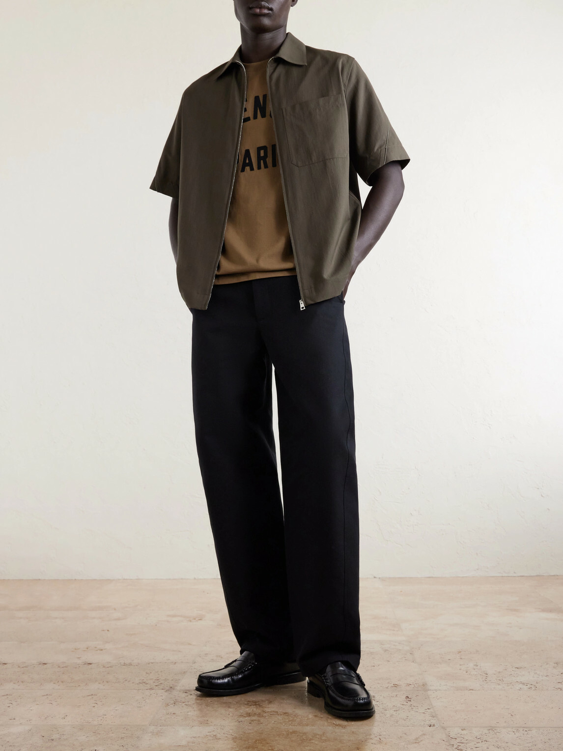 Givenchy - Recycled Woven Zip-Up Shirt - Brown