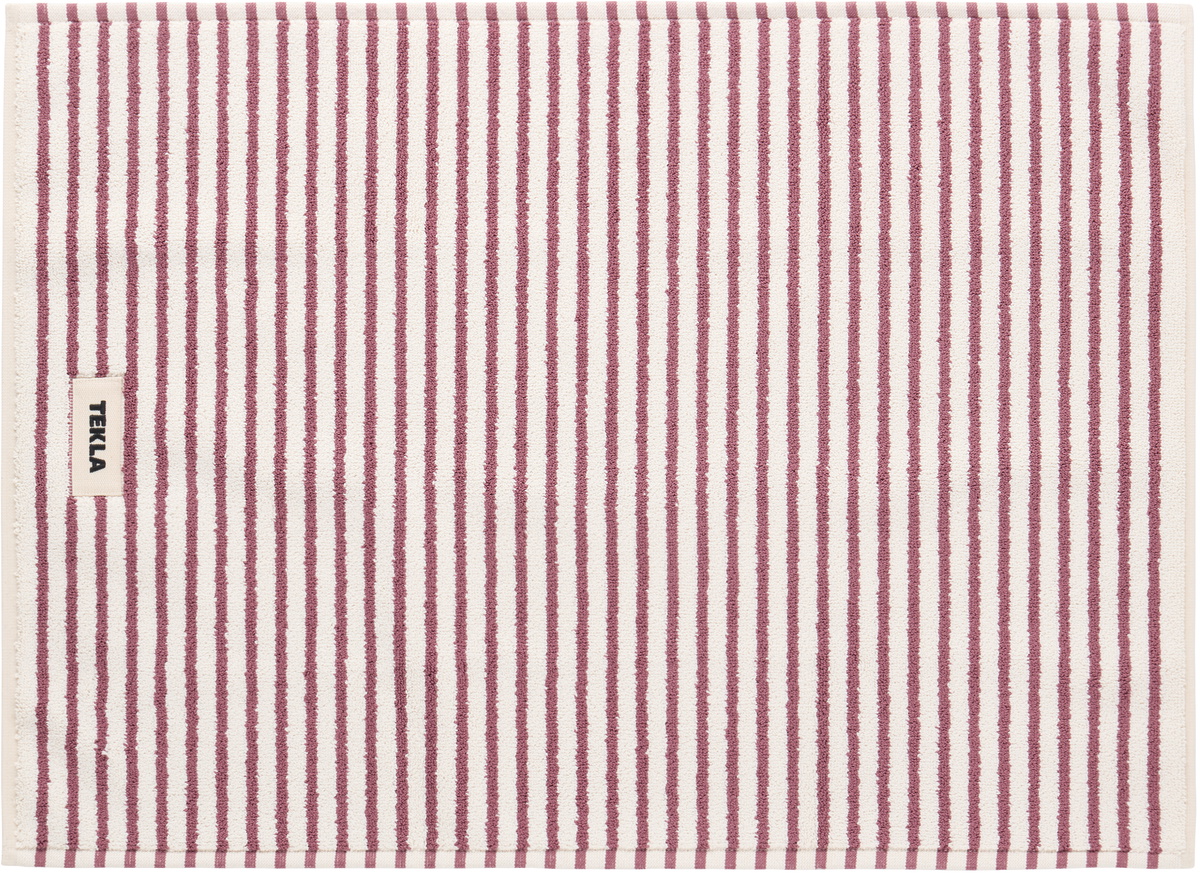 Tekla Off-White & Red Terry Bath Mat