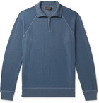 Loro Piana - Ribbed Cashmere and Silk-Blend Half-Zip Sweater - Blue