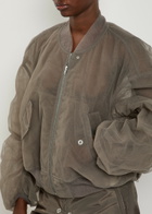 Rick Owens Secchia Flight Printed Tulle Bomber Jacket Grey