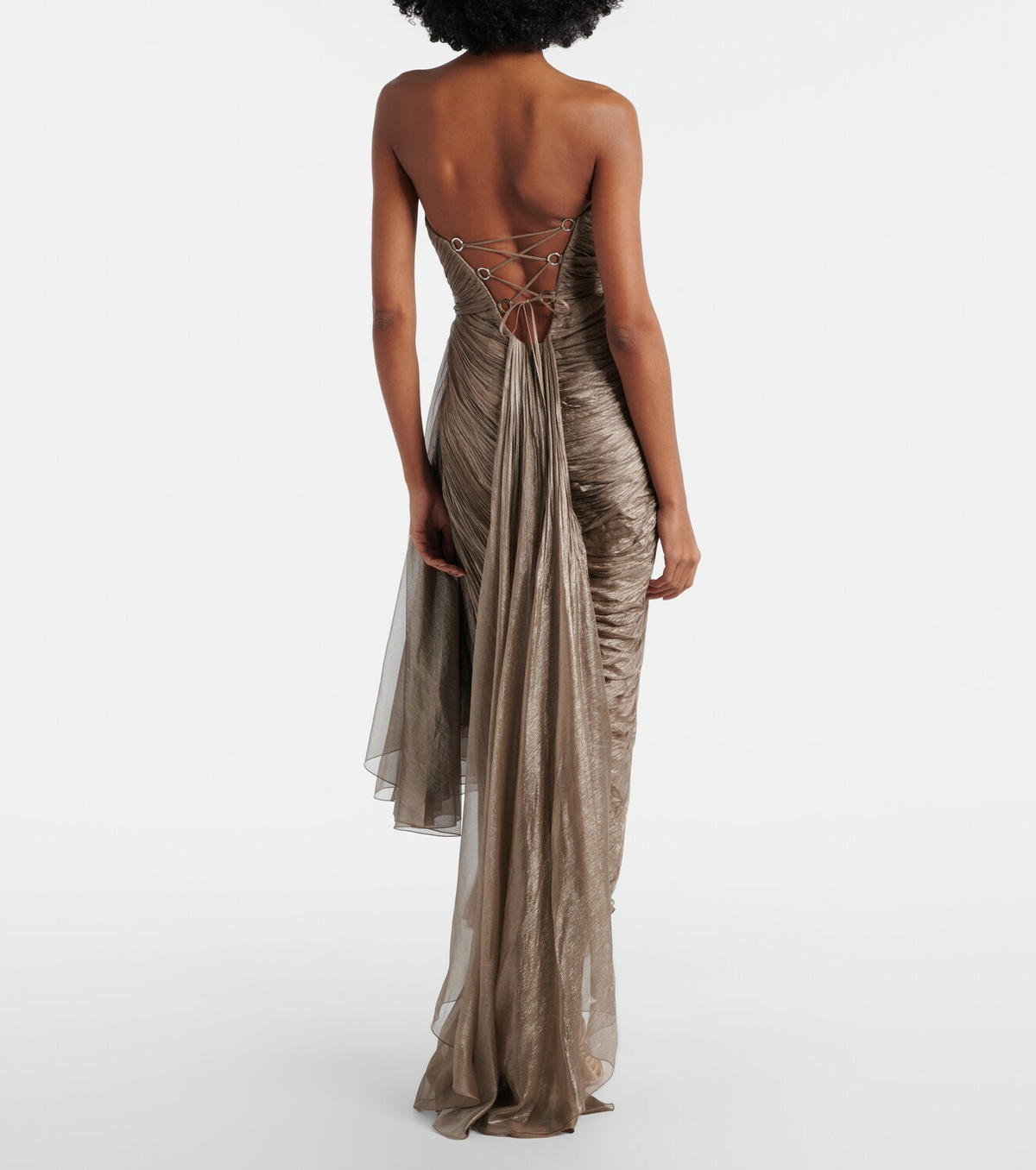 Maria Lucia Hohan Jolie lace-trimmed silk bustier dress