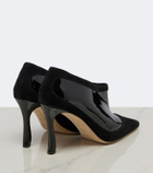 Manolo Blahnik Ters suede and patent leather pumps