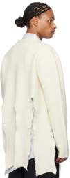 Comme des Garçons Homme Plus Off-White Worsted Wool Cardigan