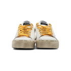 Golden Goose White and Blue Hi Star Sneakers