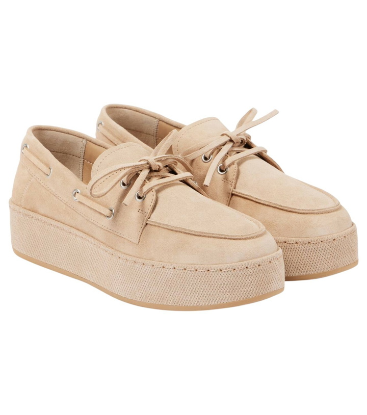 Photo: Hogan H681 suede platform boat shoes